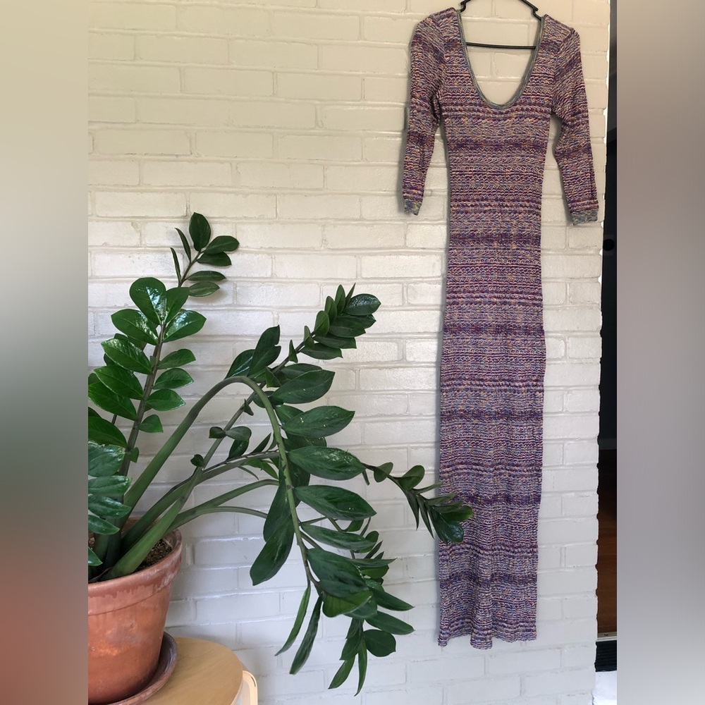 Free People - Vintage Multi Colored Knit Maxi Dress - XS